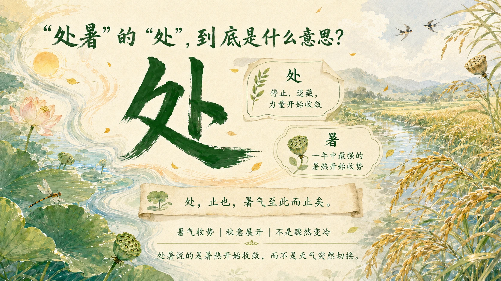 节气有知·处暑｜天地为什么开始从“长”转向“收”？ - 预览图1