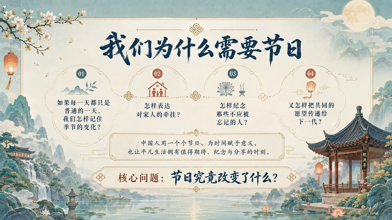 《中国传统节日里的文化密码》青少年中华文化启蒙课之四｜节日习俗、家庭情感与文化传承PPT课件 - 预览图1