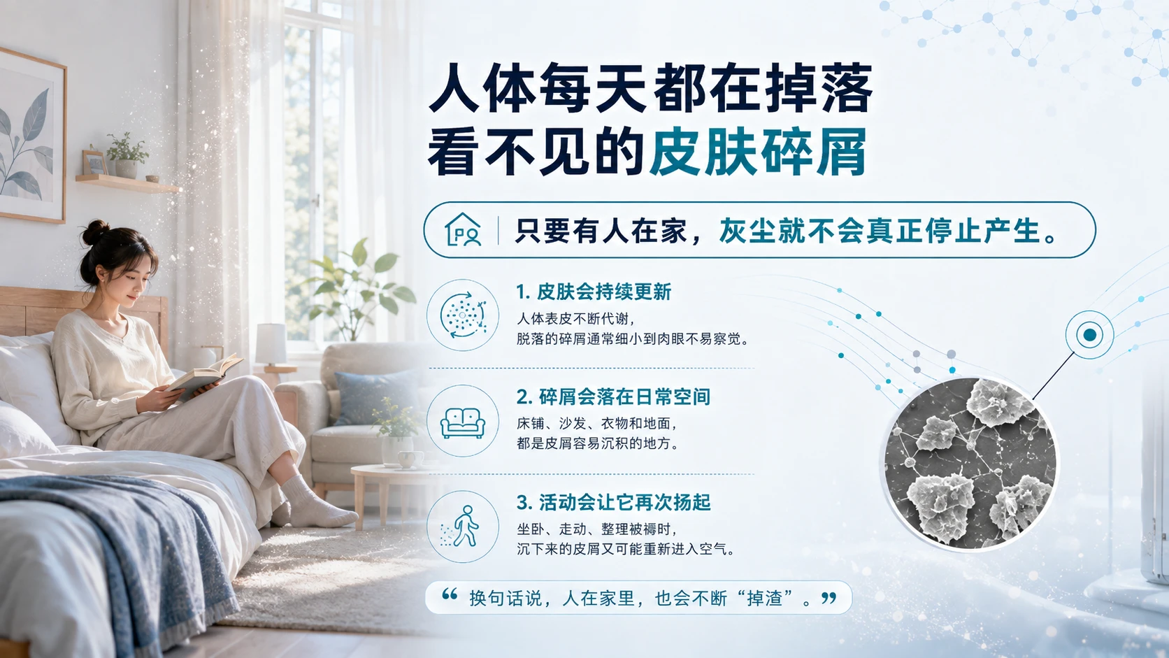 关紧门窗，灰尘为什么还会来？｜科普知识传播型PPT / 生活健康科普PPT - 预览图3