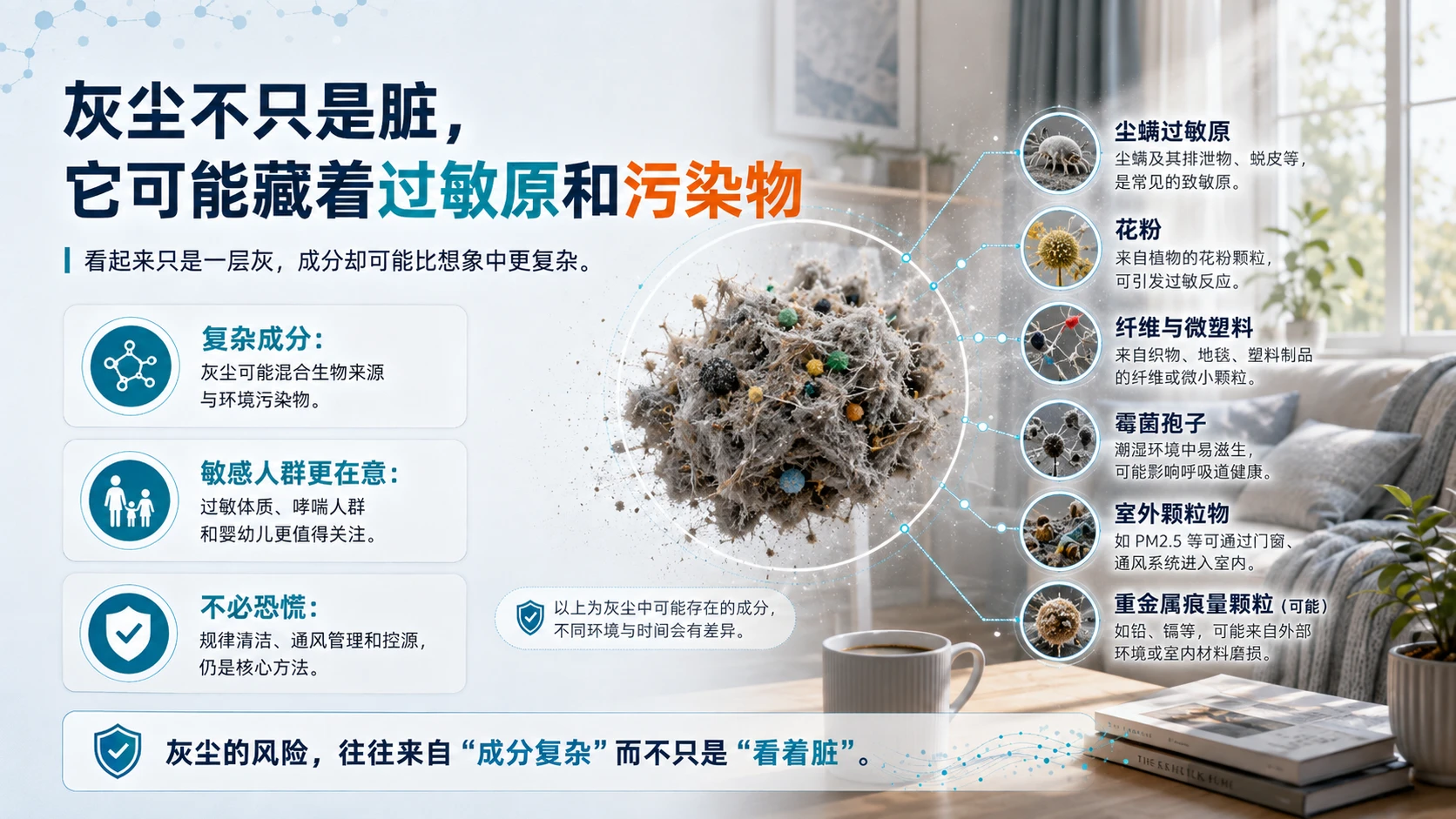 关紧门窗，灰尘为什么还会来？｜科普知识传播型PPT / 生活健康科普PPT - 预览图6