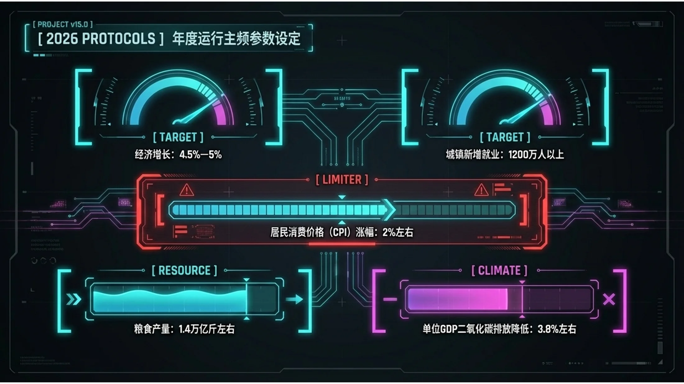 荧光彩色赛博朋克风格政府工作报告PPT - 预览图4