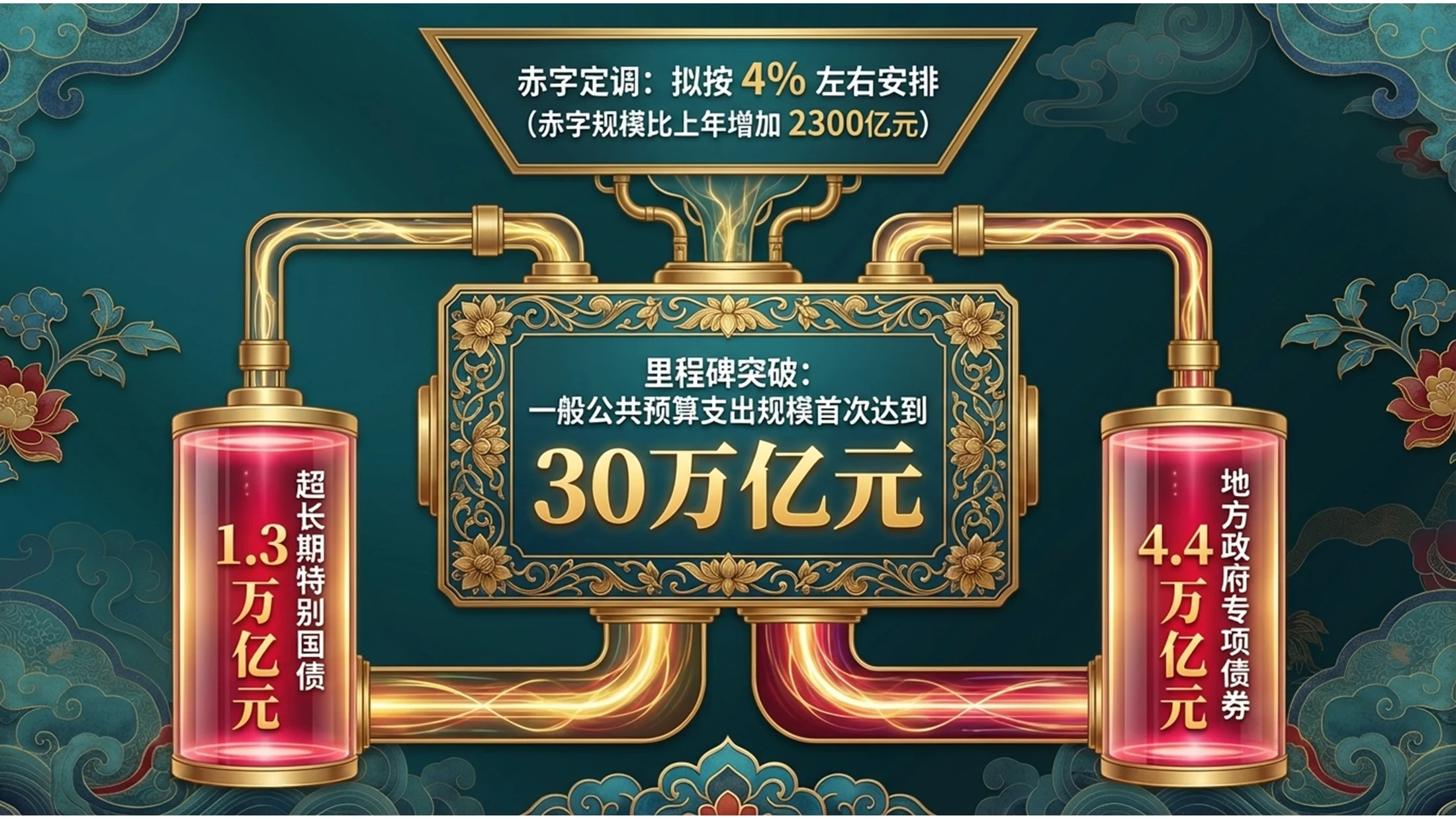 国潮新中式鎏金浮雕风政府工作报告 - 预览图6
