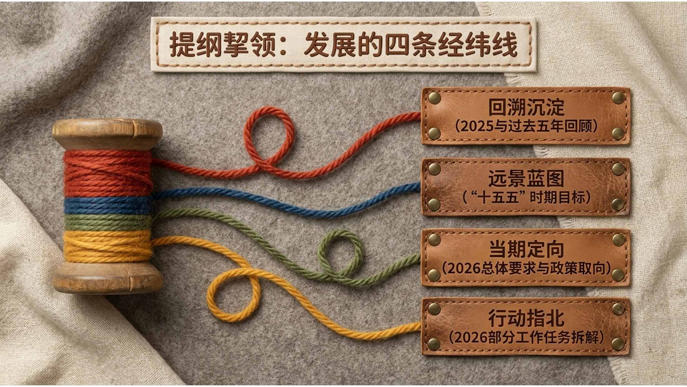创意羊毛毡风格政府工作报告PPT - 预览图1