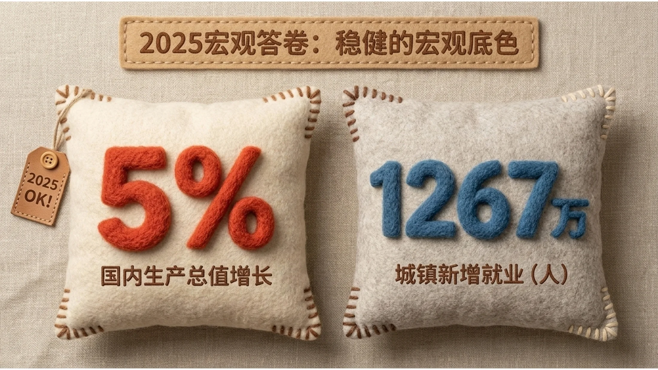 创意羊毛毡风格政府工作报告PPT - 预览图2