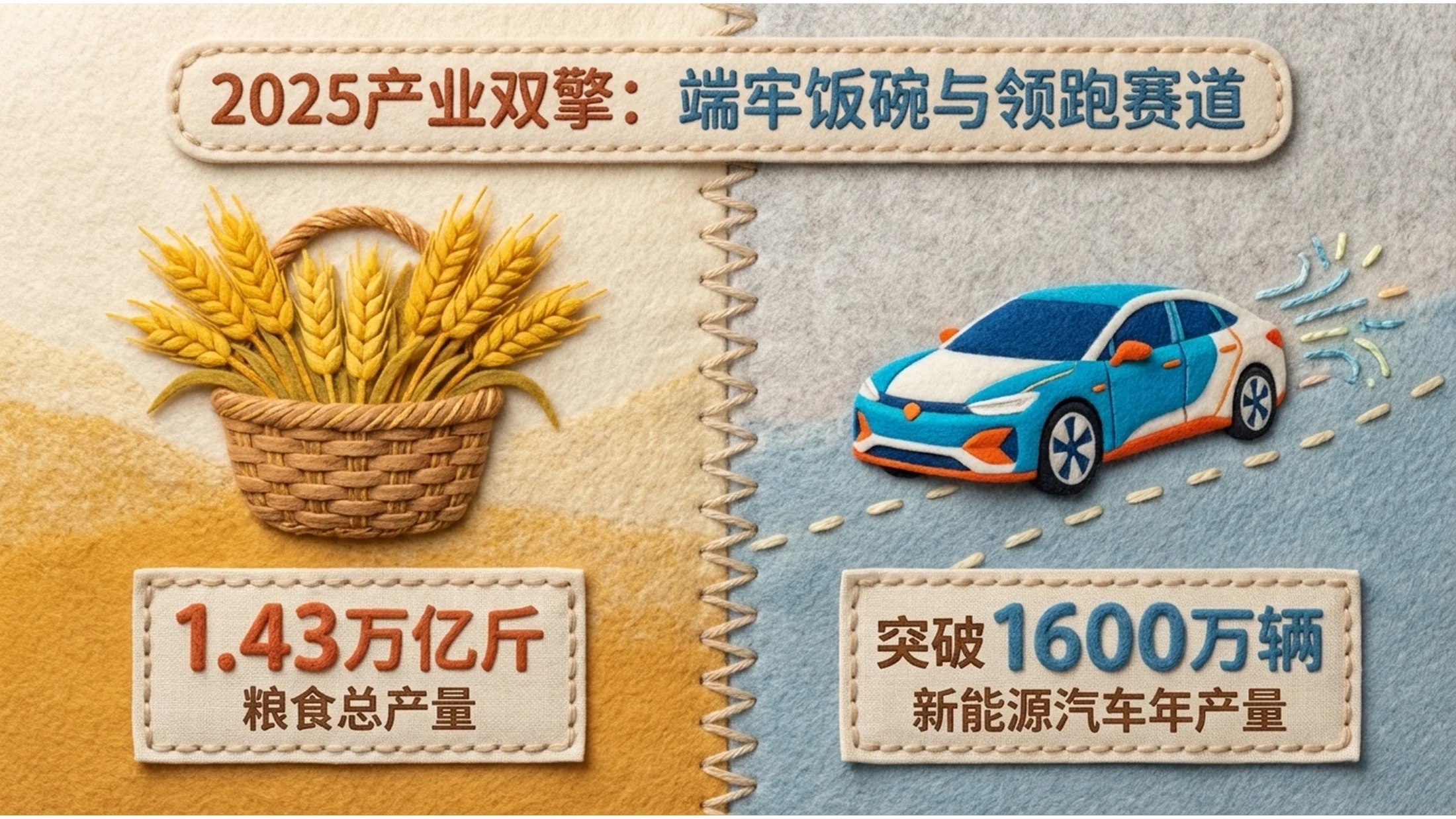 创意羊毛毡风格政府工作报告PPT - 预览图3