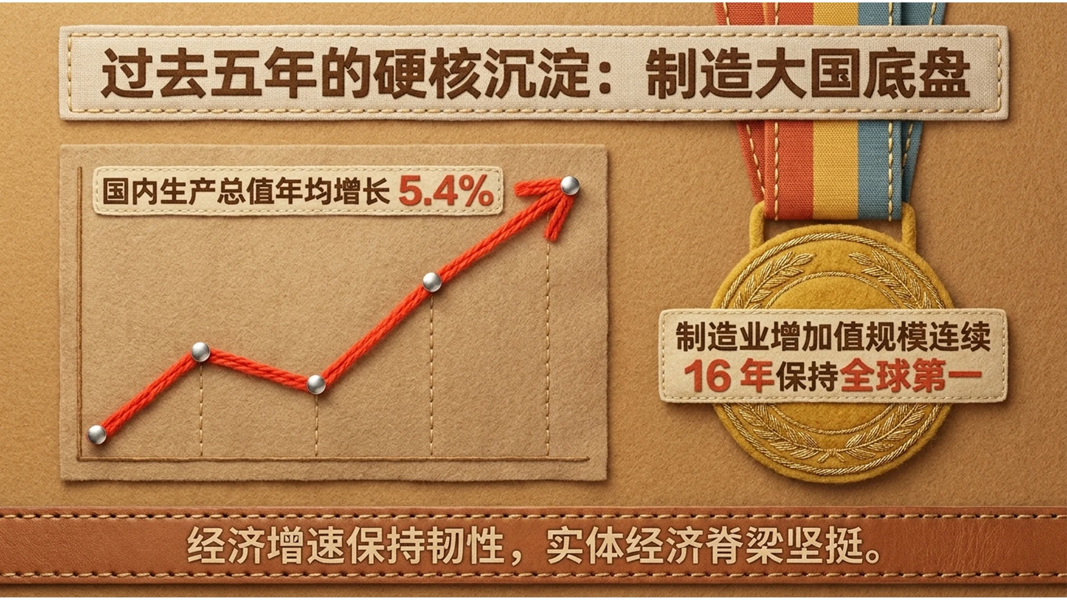 创意羊毛毡风格政府工作报告PPT - 预览图4