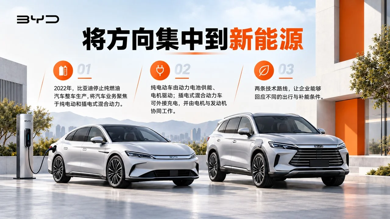 高端比亚迪BYD企业介绍PPT｜新能源汽车科技企业品牌宣传汇报模板 - 预览图7