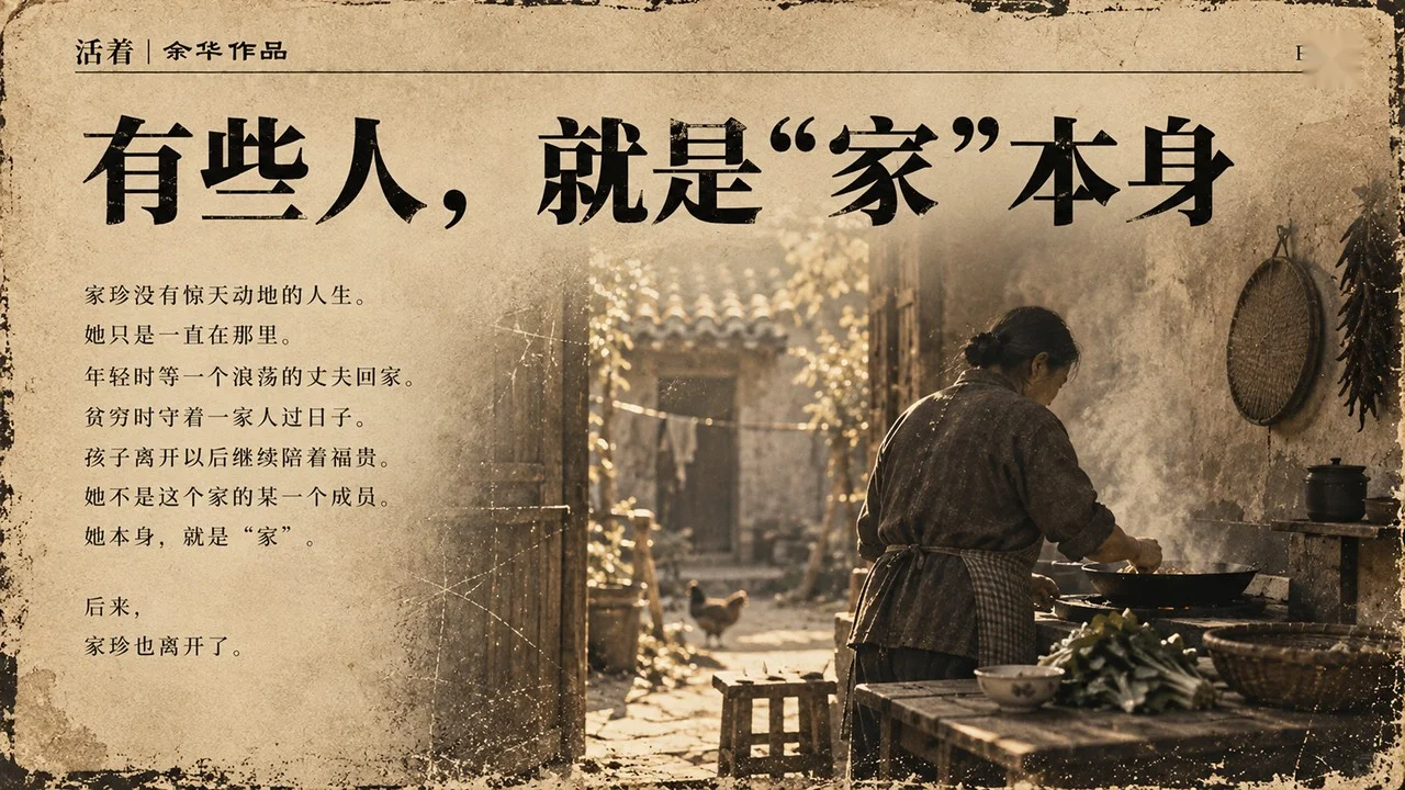 《活着》读书分享PPT 26页 旧纸土地风 - 预览图4