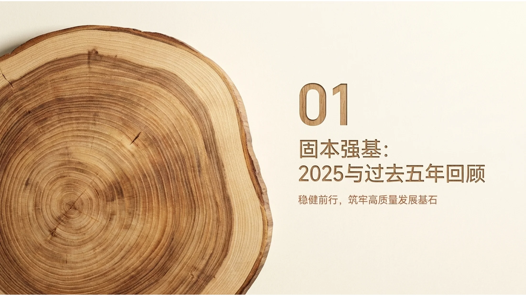 逼真简约木材雕刻风格政府工作报告PPT - 预览图2