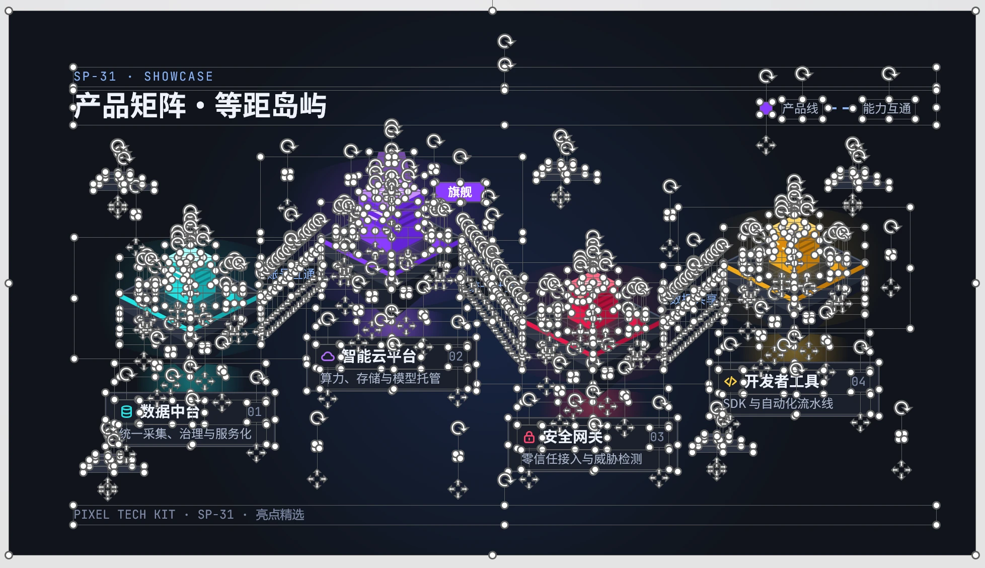 彩色像素科技公司PPT模板库250张（可编辑） - 预览图16