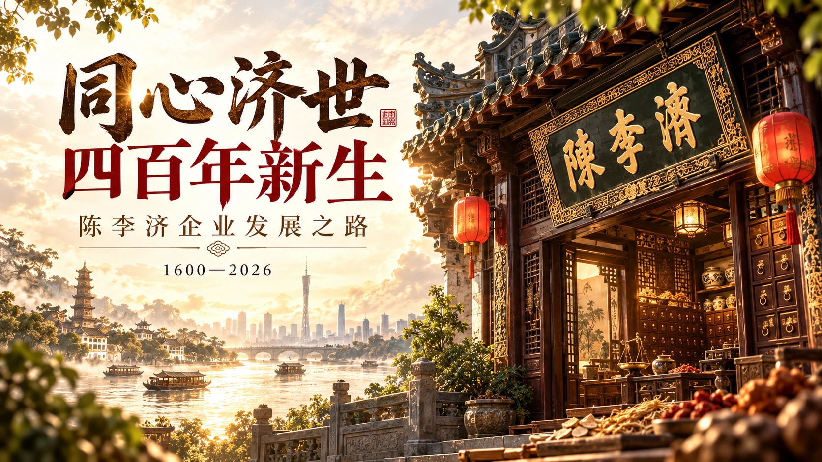 同心济世 四百年新生——陈李济企业发展之路（企业介绍PPT） - 预览图1