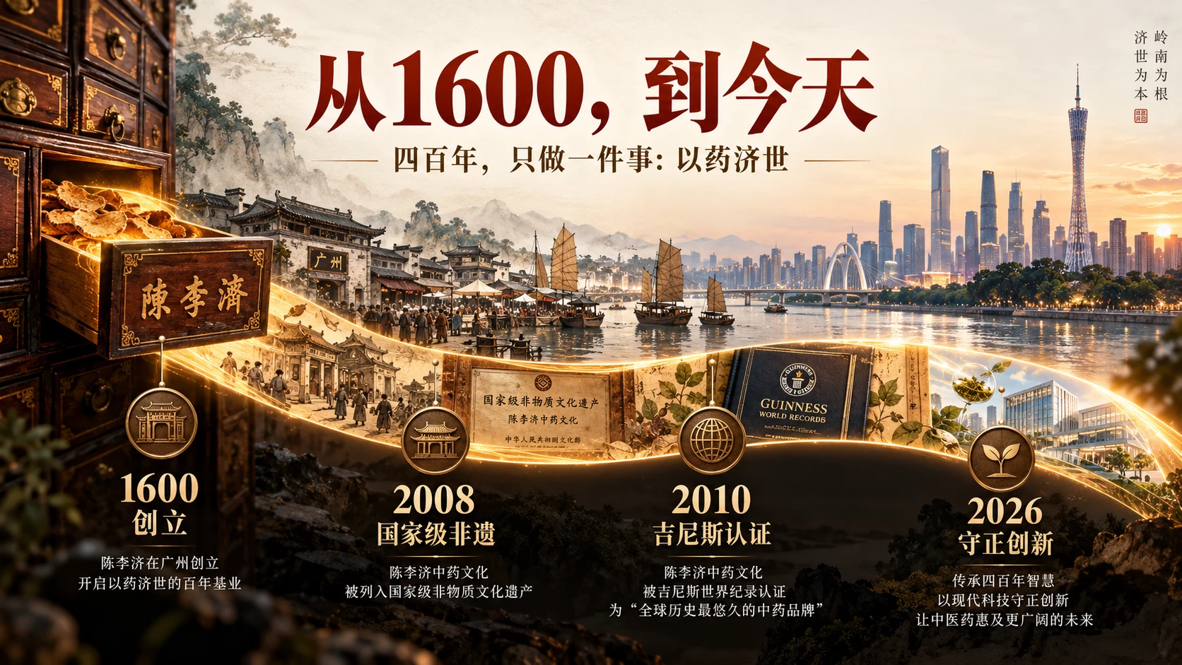 同心济世 四百年新生——陈李济企业发展之路（企业介绍PPT） - 预览图4