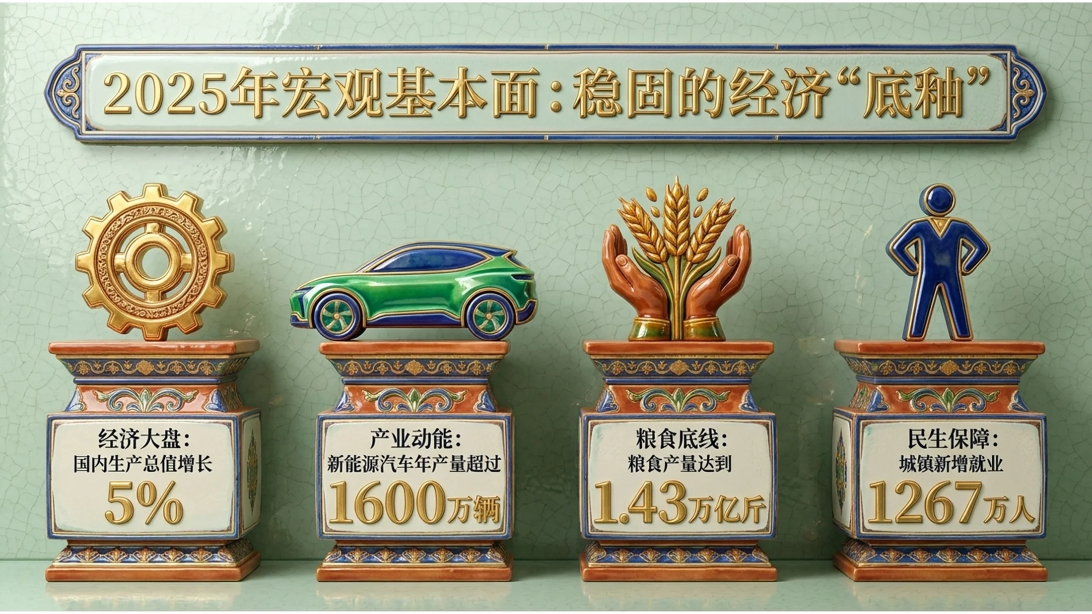 西方彩色陶瓷工艺品风格政府工作报告PPT - 预览图2