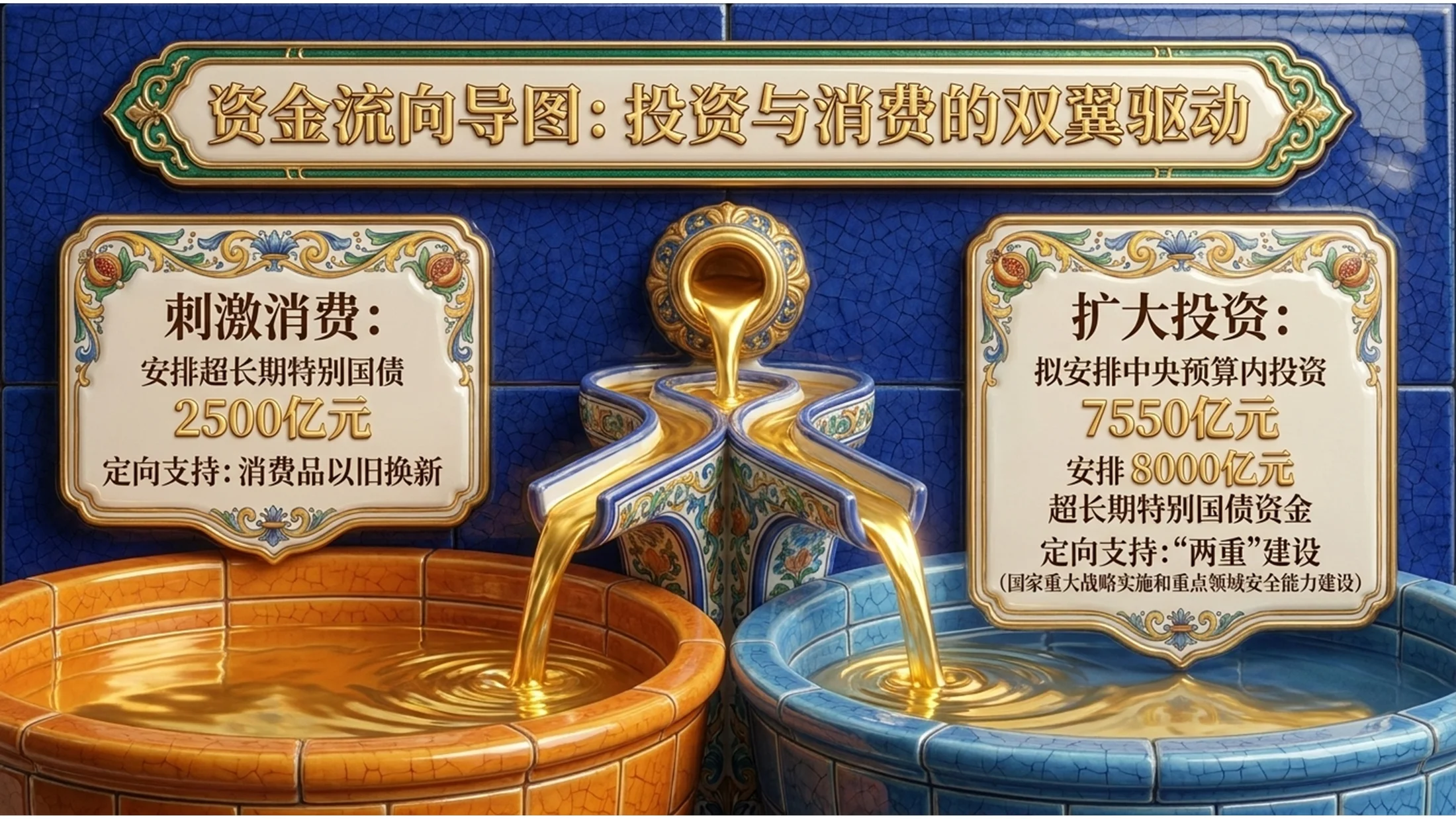 西方彩色陶瓷工艺品风格政府工作报告PPT - 预览图8