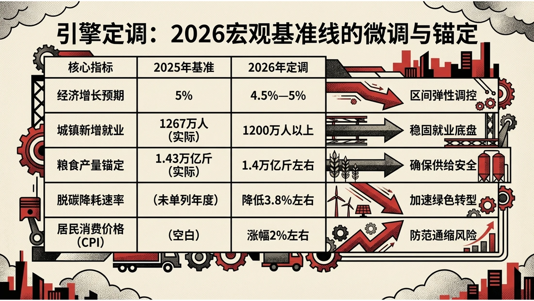 红色复古报纸商业插画政府工作报告PPT - 预览图4