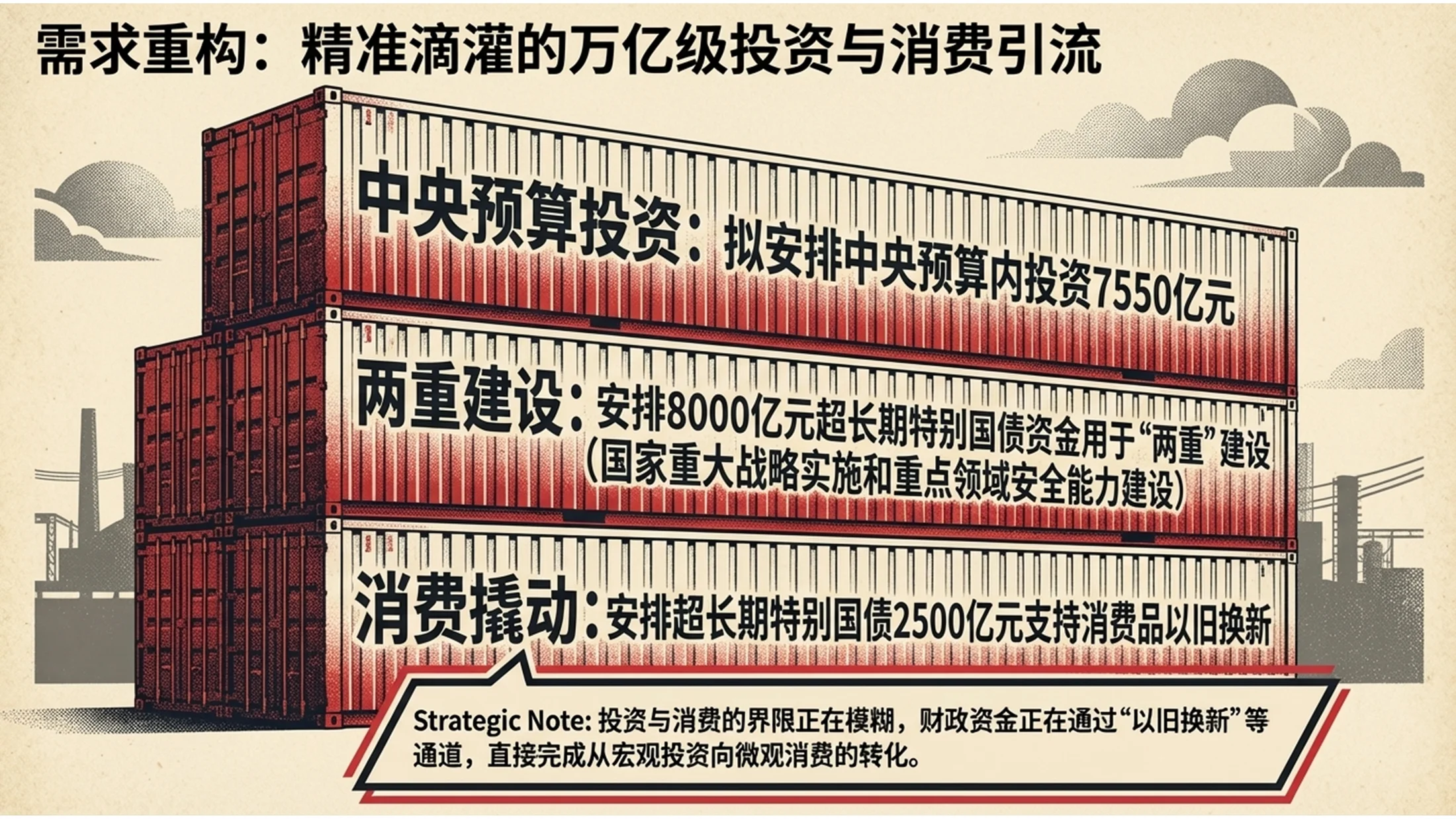 红色复古报纸商业插画政府工作报告PPT - 预览图8