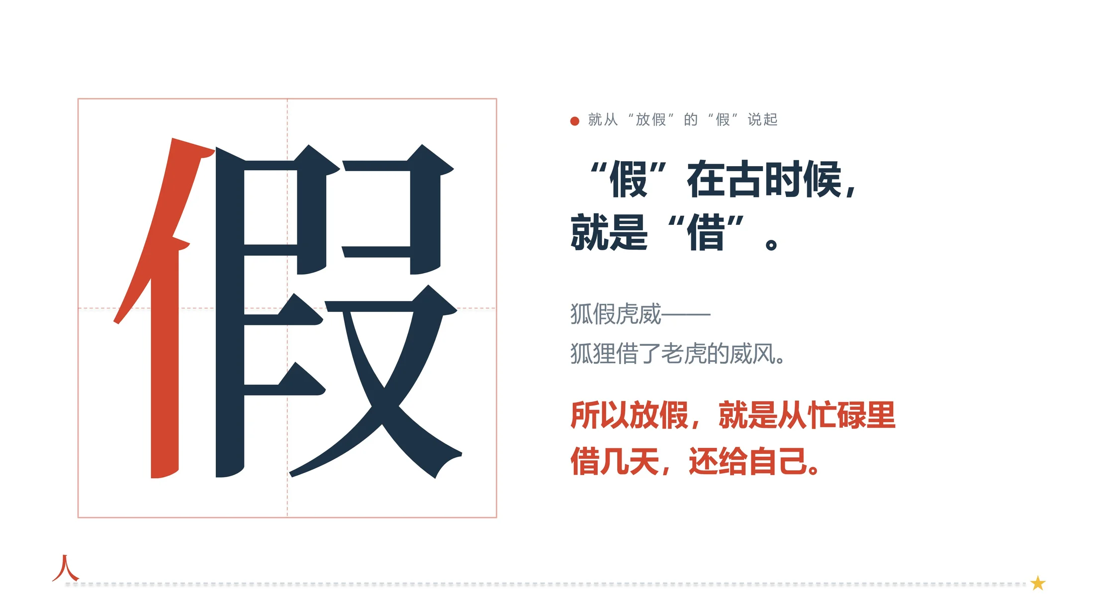 一个趣味PPT-这些汉字告诉我：放假一定要出去玩（可编辑） - 预览图1