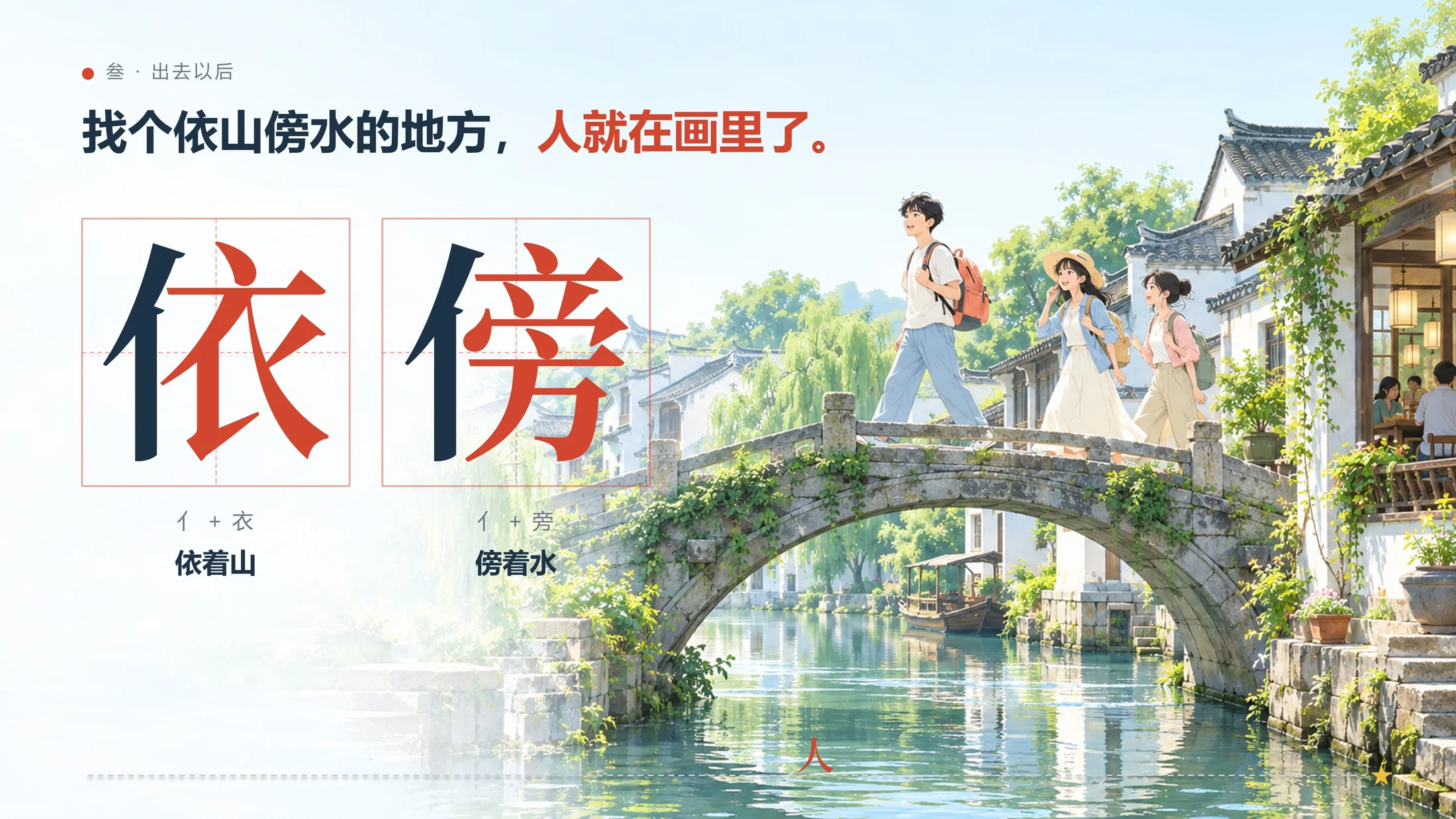 一个趣味PPT-这些汉字告诉我：放假一定要出去玩（可编辑） - 预览图14
