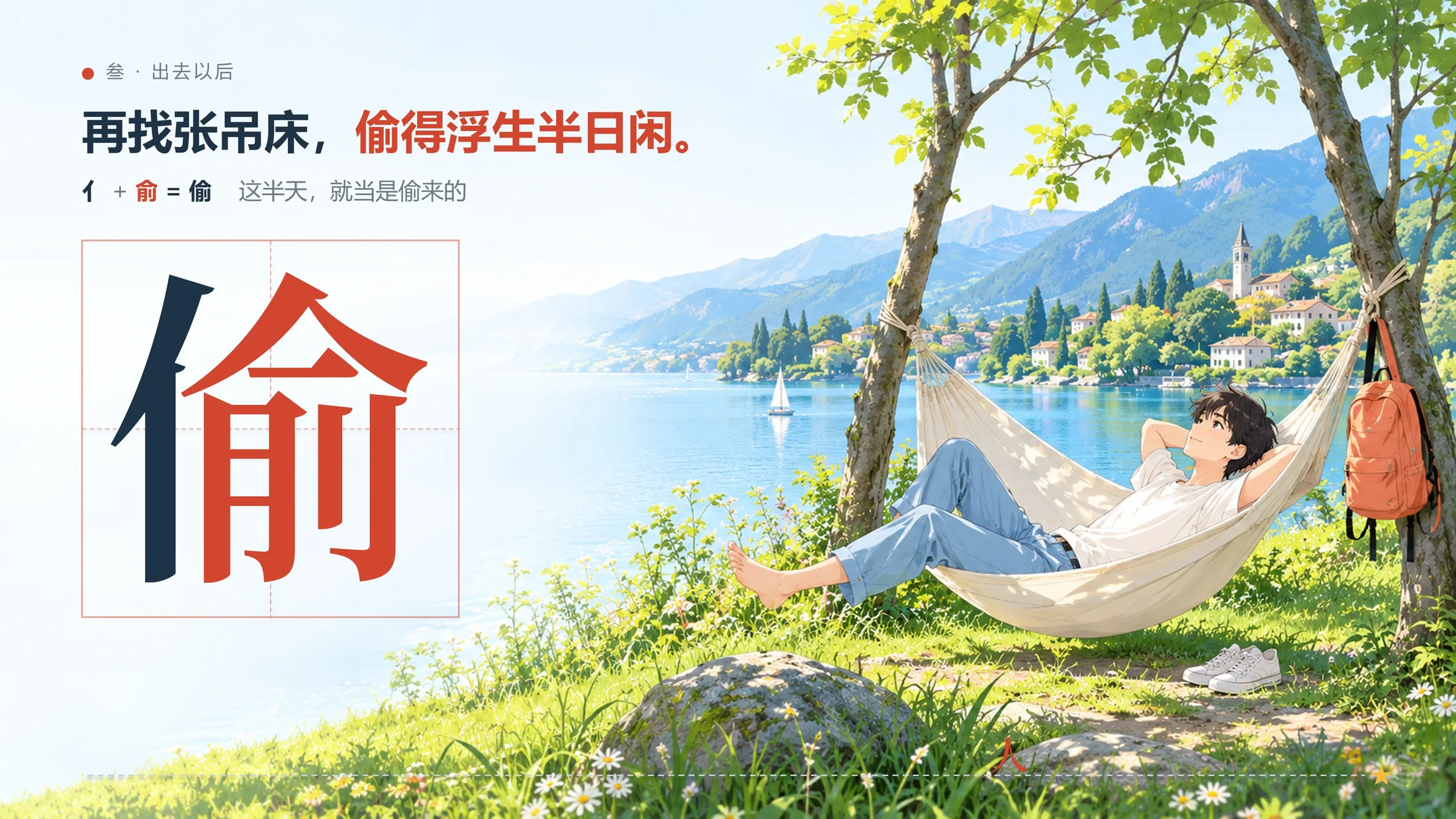 一个趣味PPT-这些汉字告诉我：放假一定要出去玩（可编辑） - 预览图18