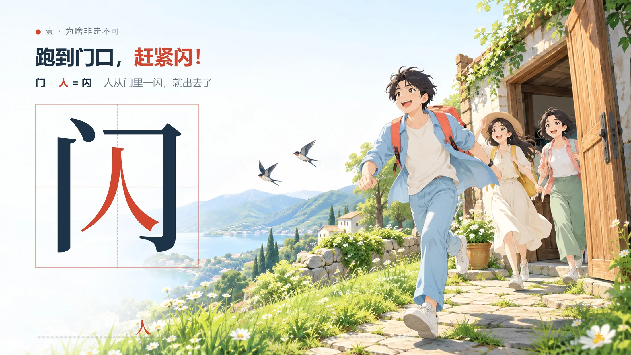 一个趣味PPT-这些汉字告诉我：放假一定要出去玩（可编辑） - 预览图6