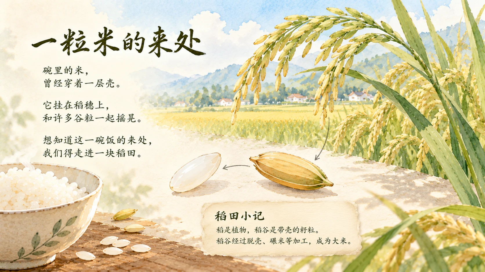 一生·稻｜自然绘本风生命故事PPT - 预览图1