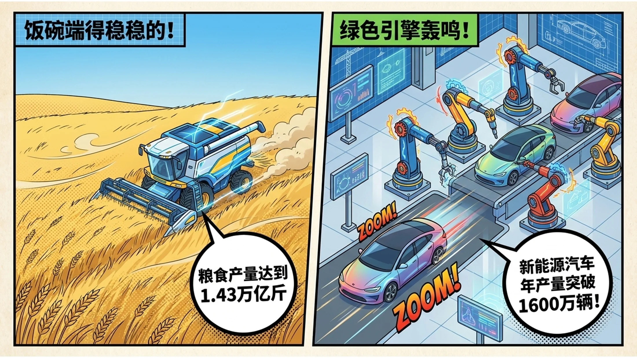 炫彩卡通漫画故事版风格政府工作报告PPT - 预览图3