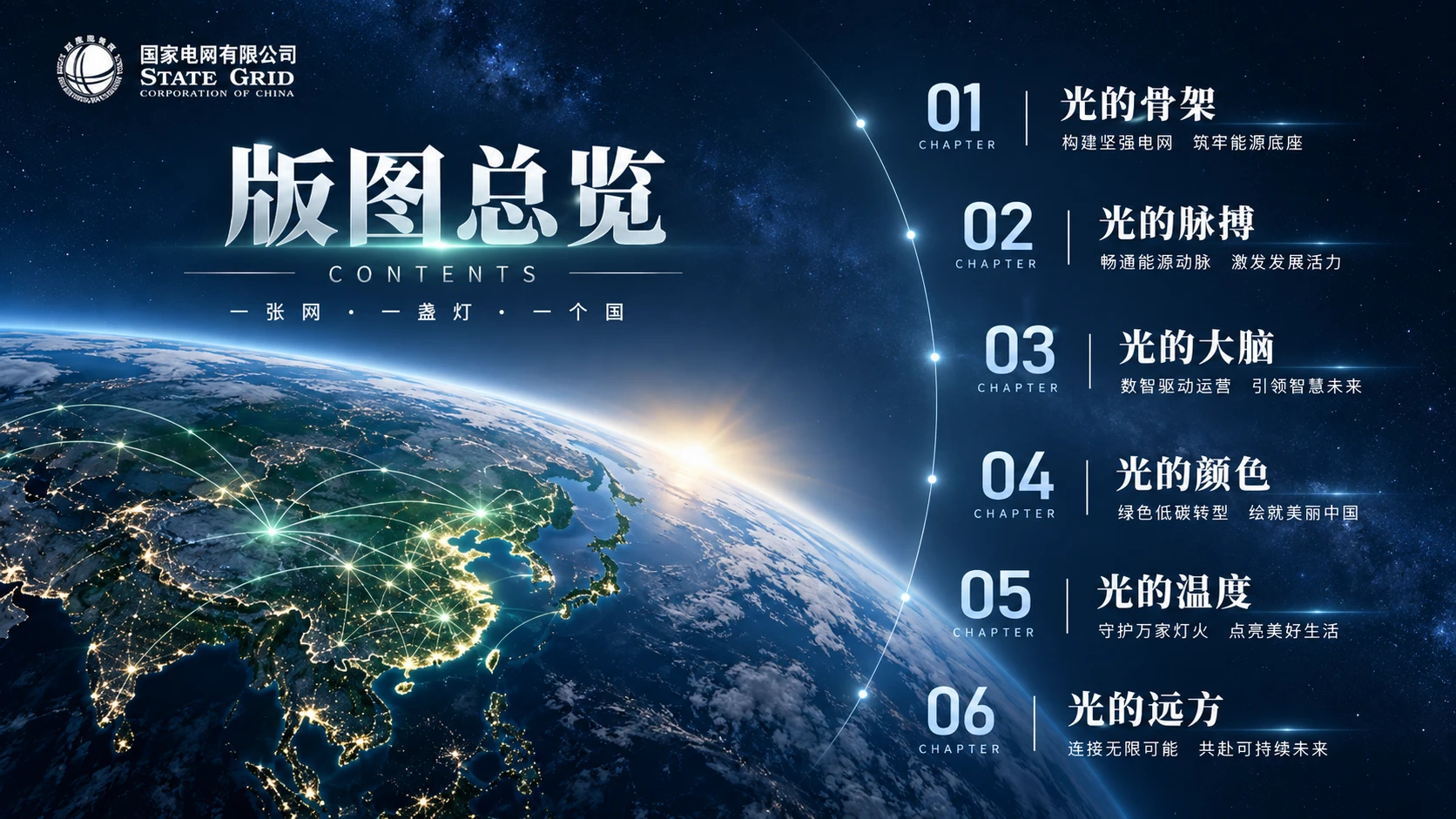光的版图——国家电网企业介绍PPT【深色版】 - 预览图1