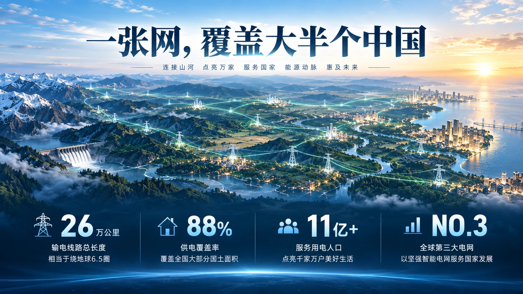光的版图——国家电网企业介绍PPT【深色版】 - 预览图5