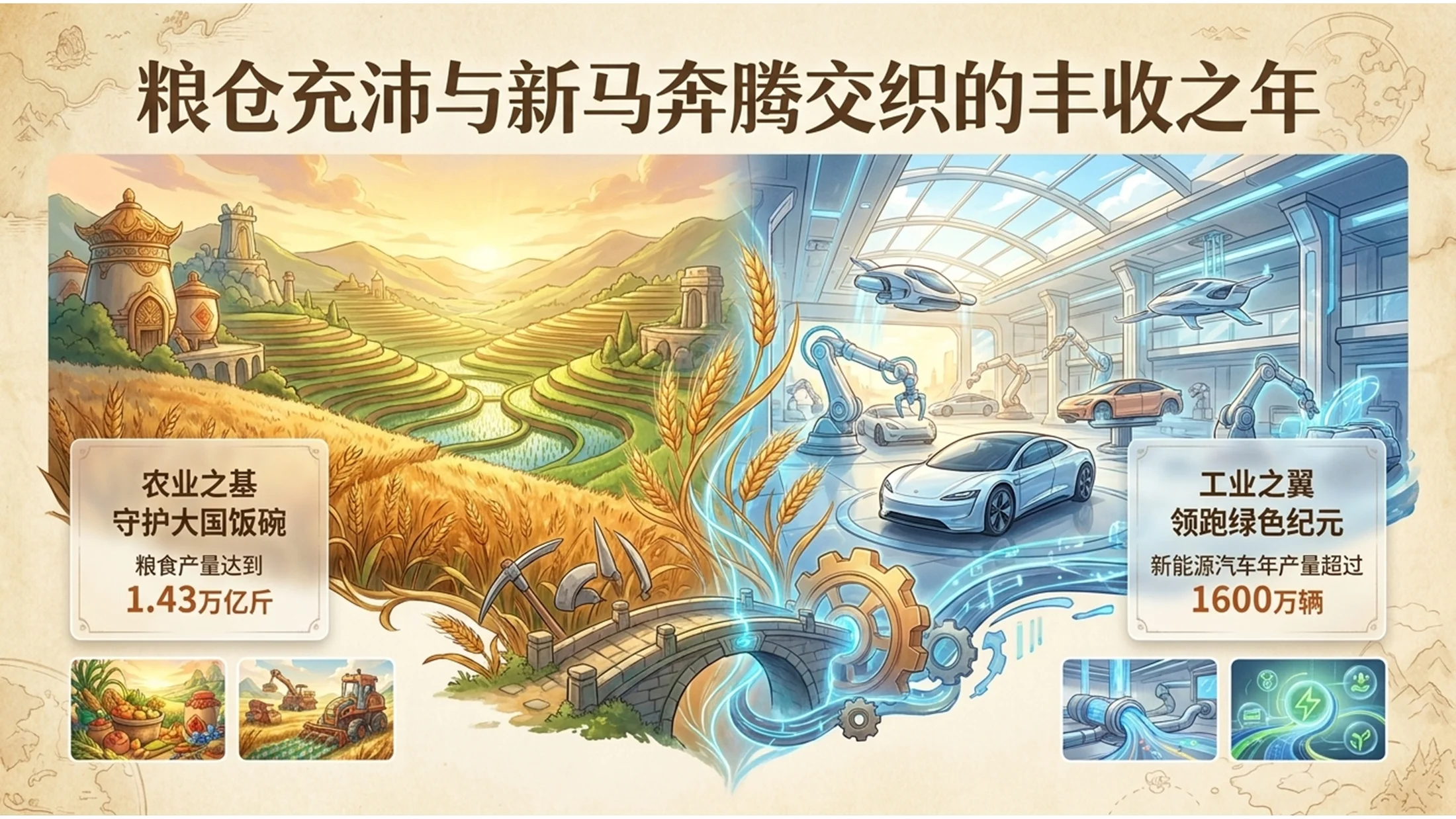 梦幻卡通手绘梦工厂动画风格政府工作报告PPT - 预览图3