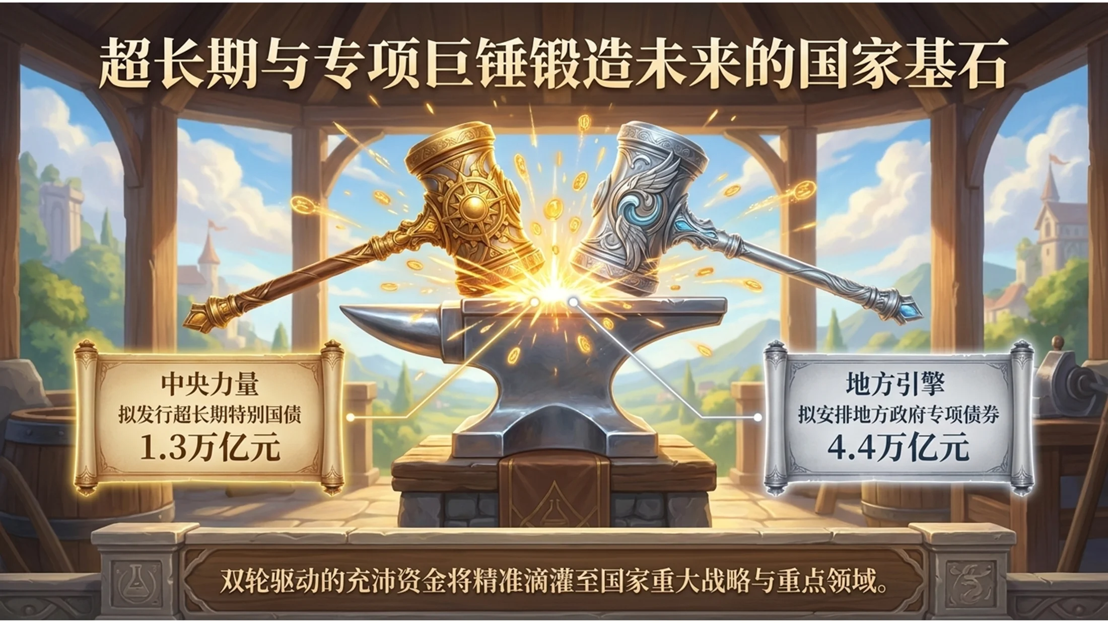 梦幻卡通手绘梦工厂动画风格政府工作报告PPT - 预览图9