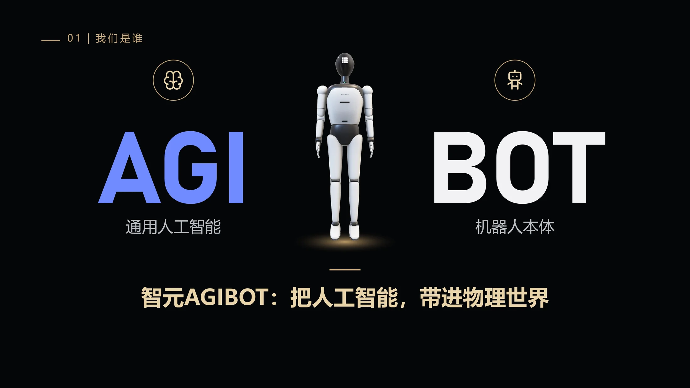 智元机器人企业介绍PPT（3D模型动画·手动点击可编辑版） - 预览图1