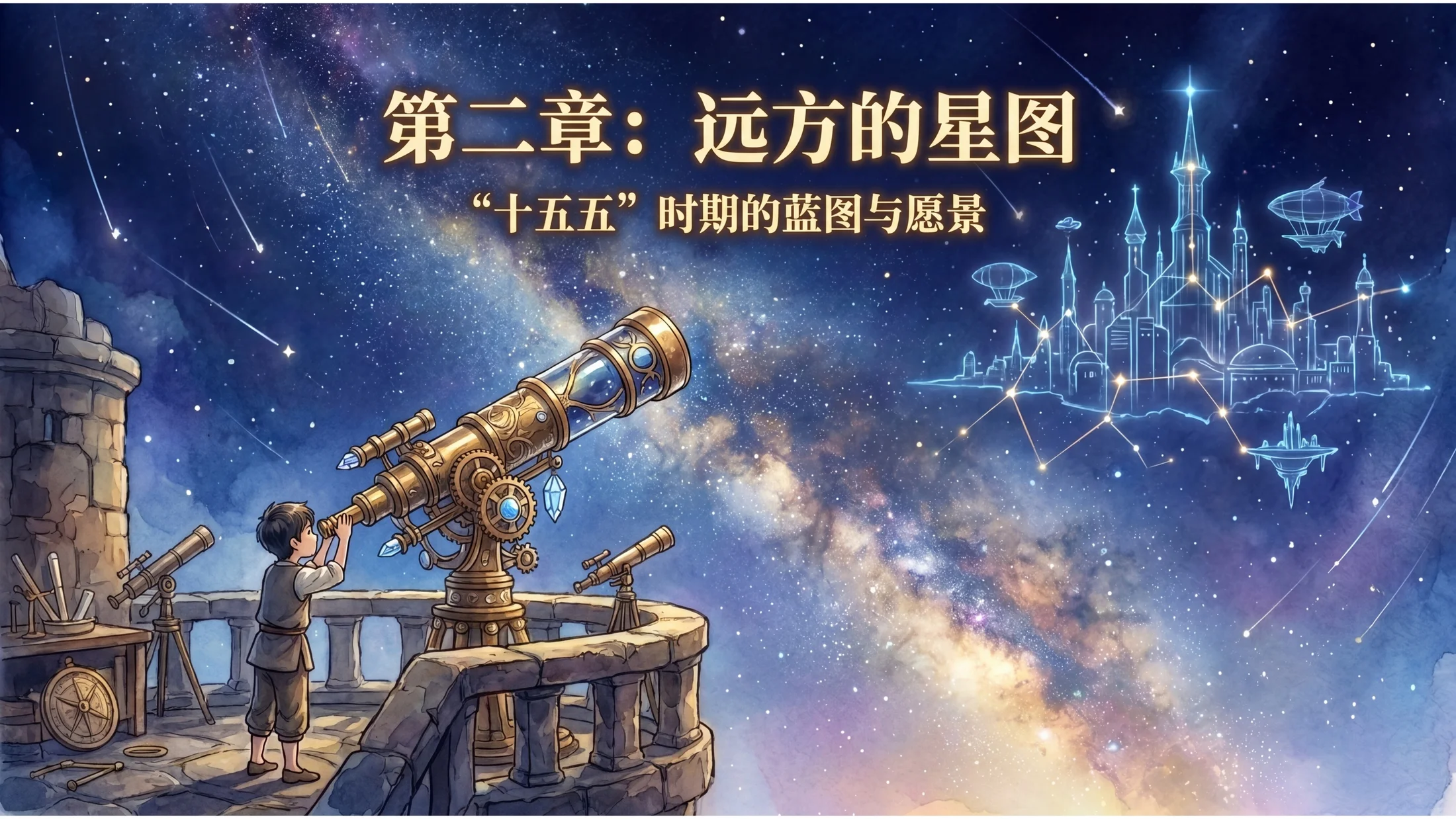 梦幻插画吉卜力工作室风格政府工作报告PPT - 预览图6