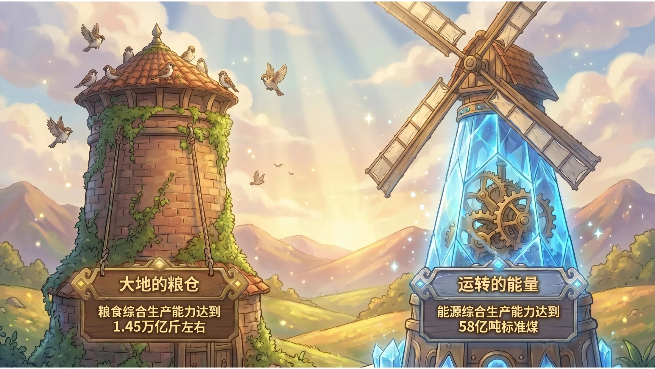 梦幻插画吉卜力工作室风格政府工作报告PPT - 预览图10