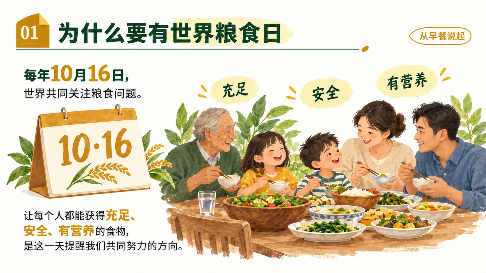 世界粮食日科普PPT｜餐桌上的大世界 - 预览图1