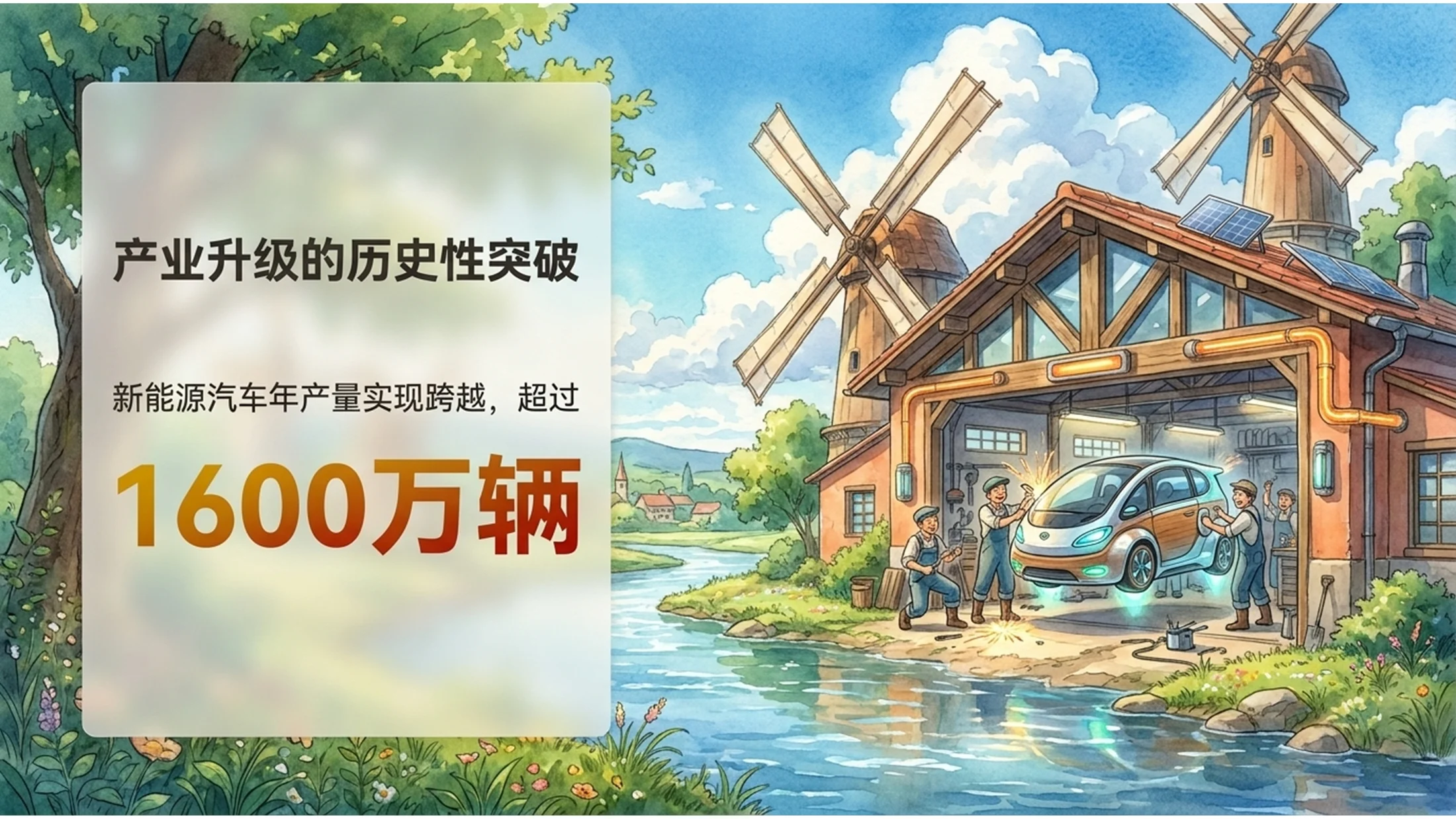 可爱插画吉卜力工作室风格政府工作报告PPT - 预览图3