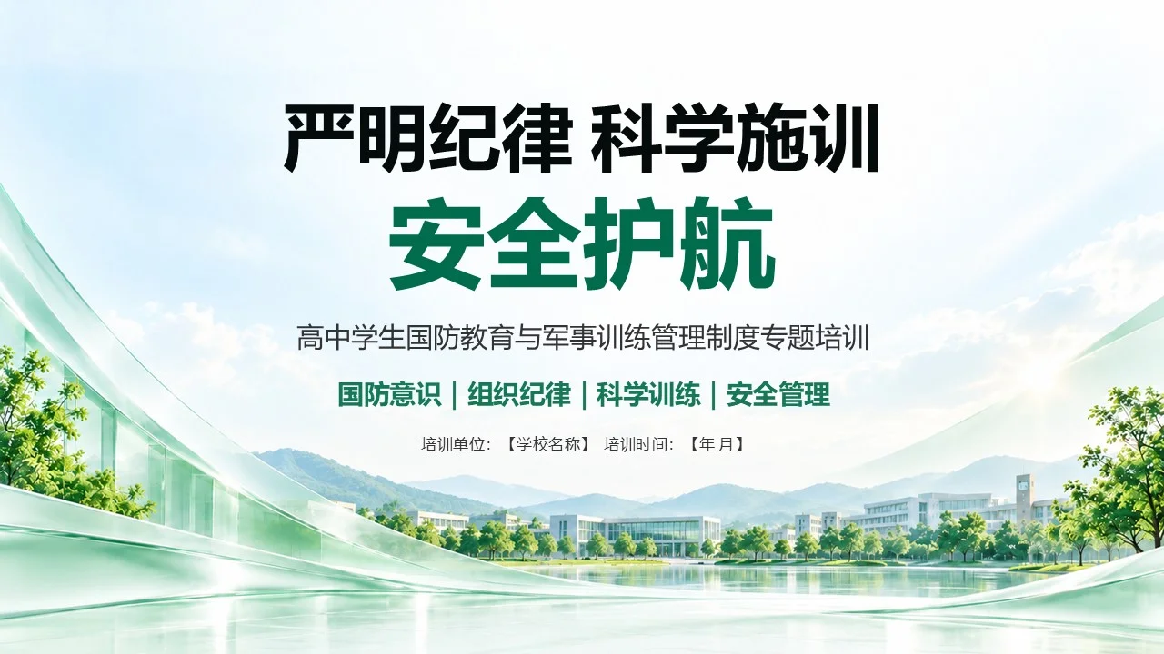 初中、高中、大学国防教育与军训管理PPT课件（110页一套三份可编辑PPT） - 预览图15