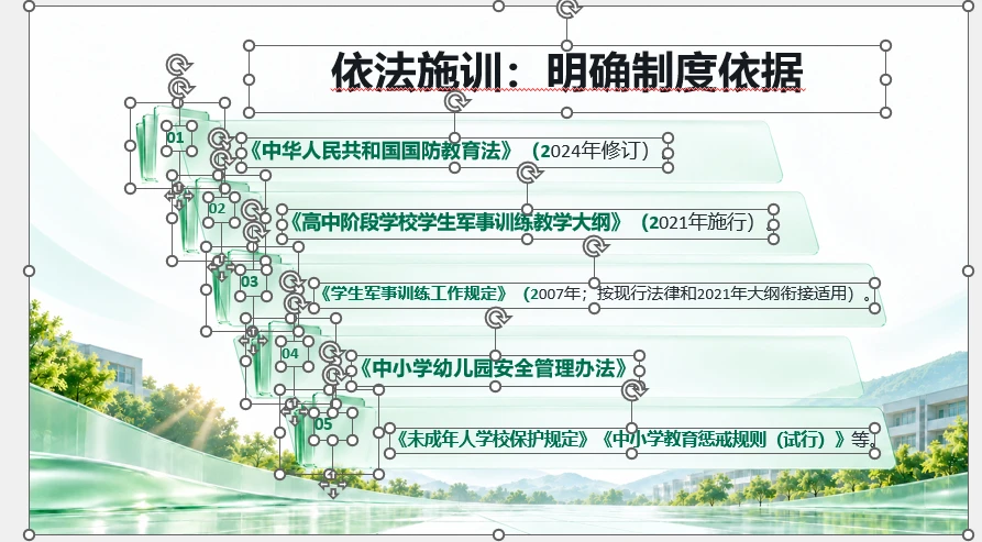 初中、高中、大学国防教育与军训管理PPT课件（110页一套三份可编辑PPT） - 预览图18