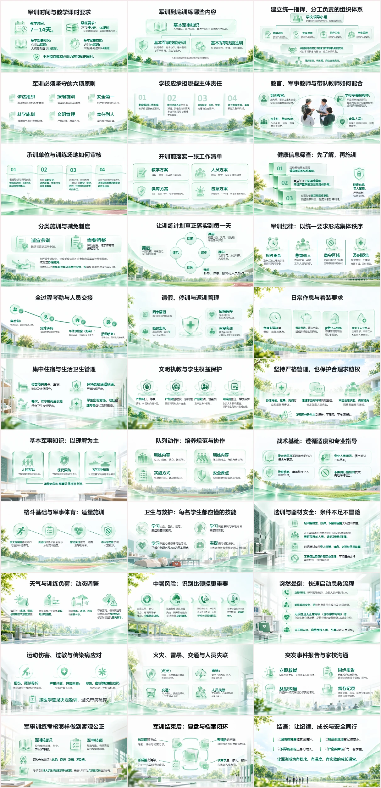 初中、高中、大学国防教育与军训管理PPT课件（110页一套三份可编辑PPT） - 预览图20
