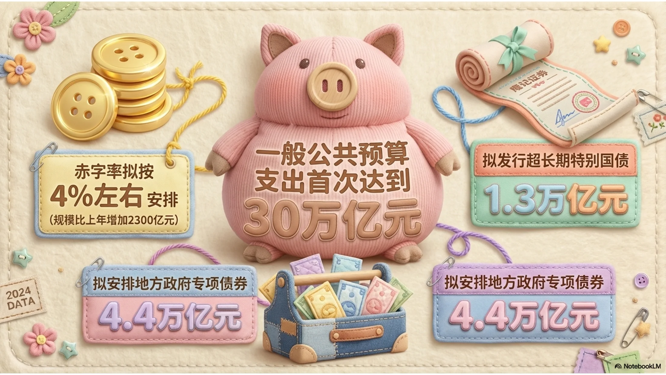 粉嫩可爱毛绒风格政府工作报告PPT - 预览图5