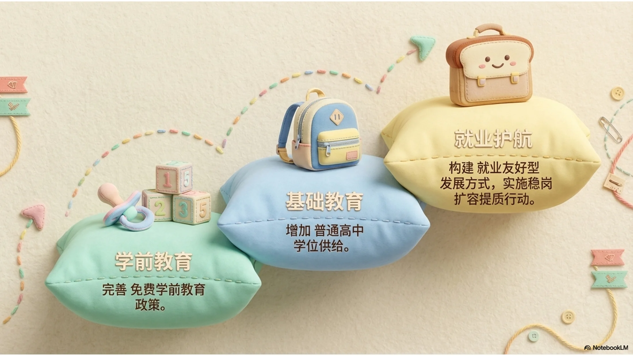 粉嫩可爱毛绒风格政府工作报告PPT - 预览图10