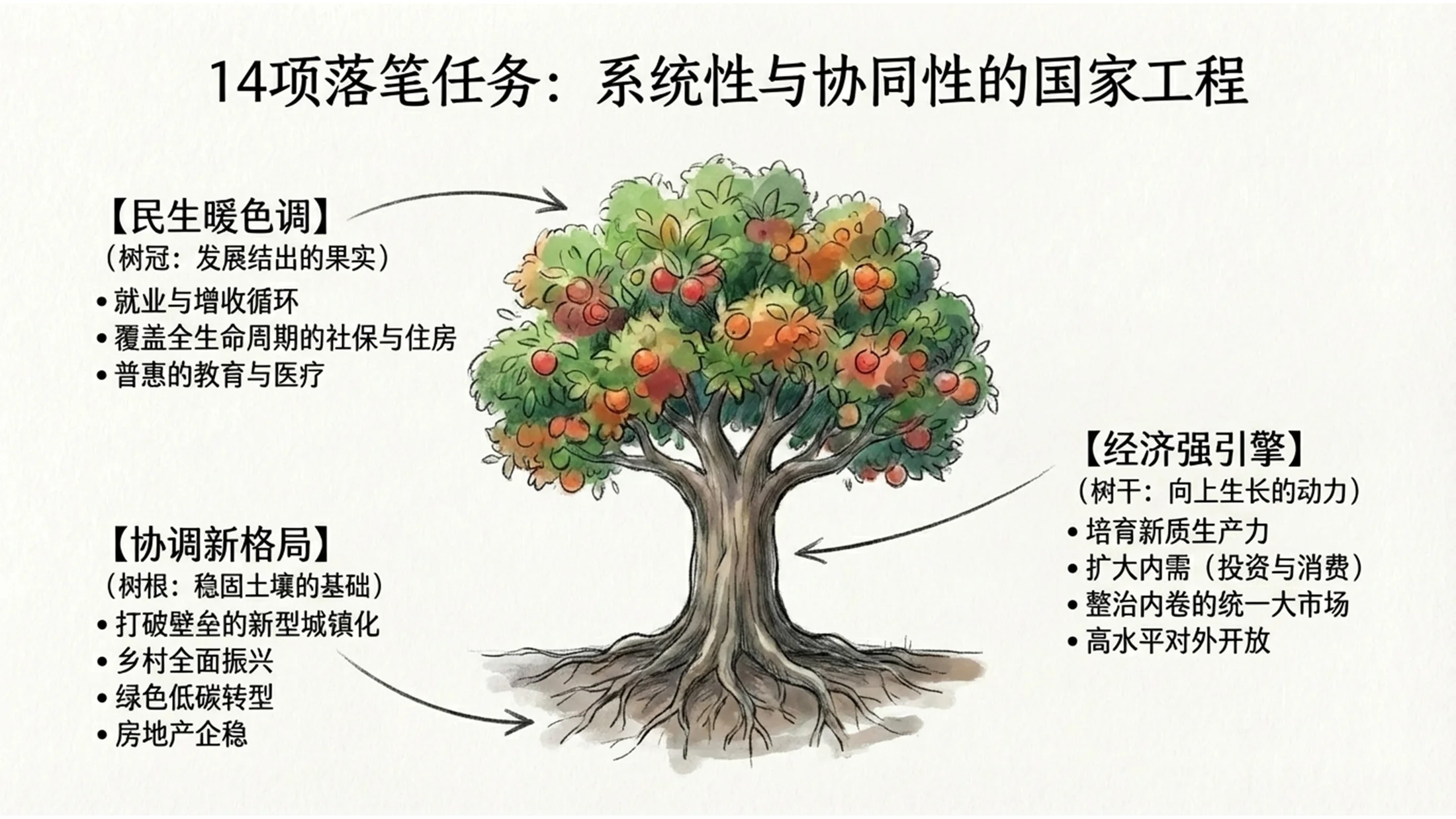 彩色水粉草图风格政府工作报告PPT - 预览图7