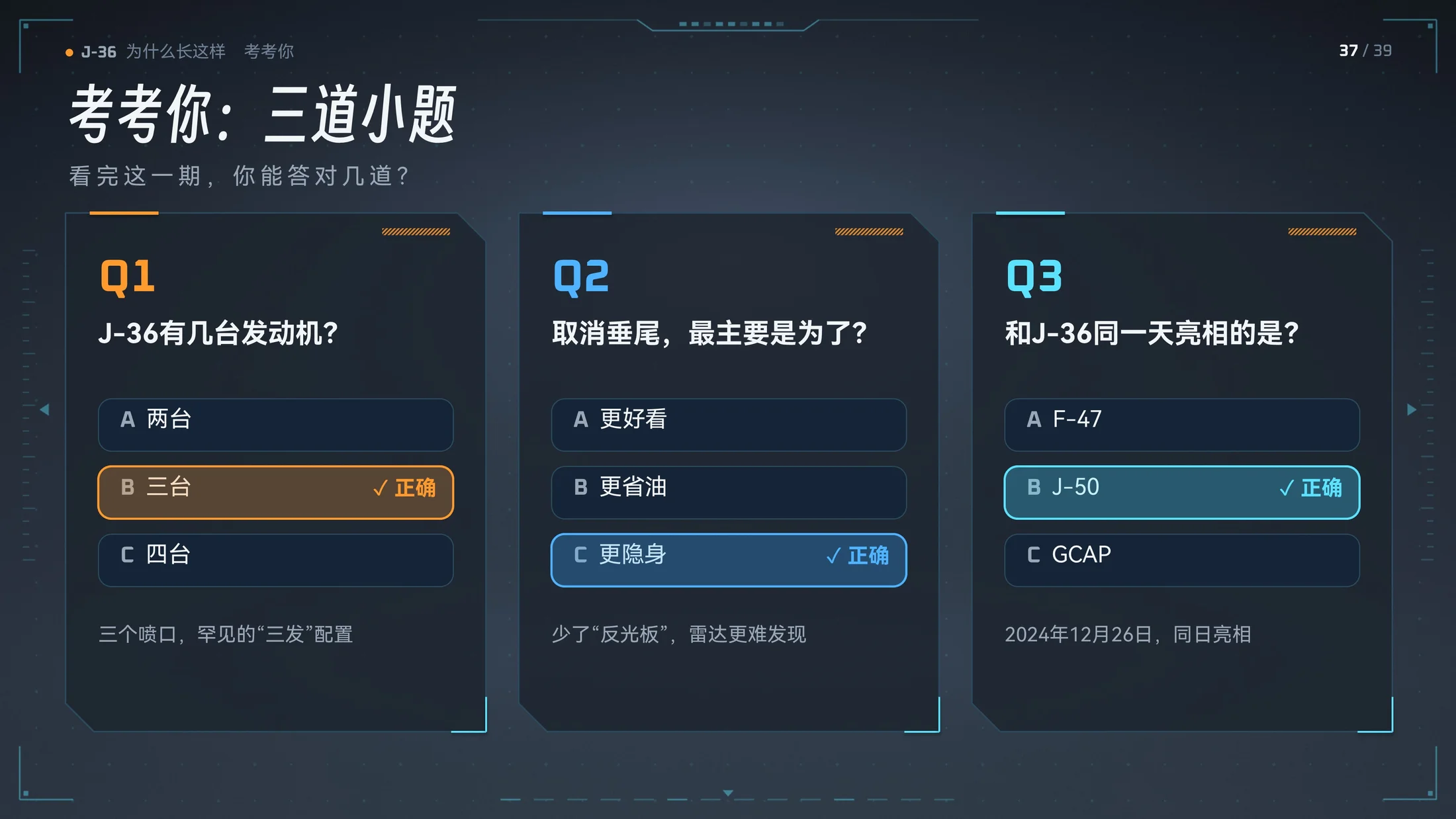Claude做的J-36三维模型科普PPT｜歼36为什么长这样？（可编辑） - 预览图18