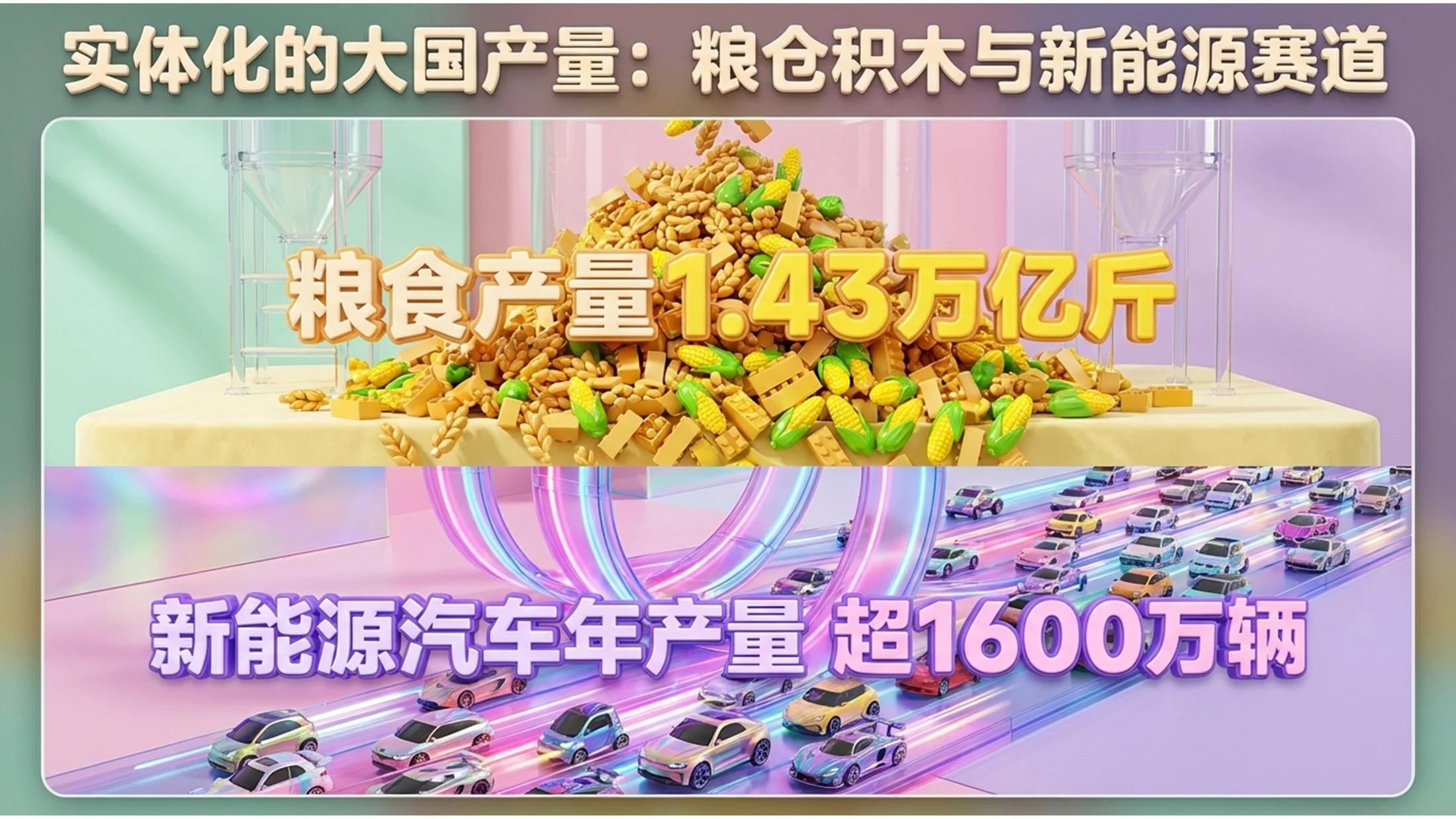 3D立体卡通泡泡玛特风格政府工作报告PPT - 预览图2