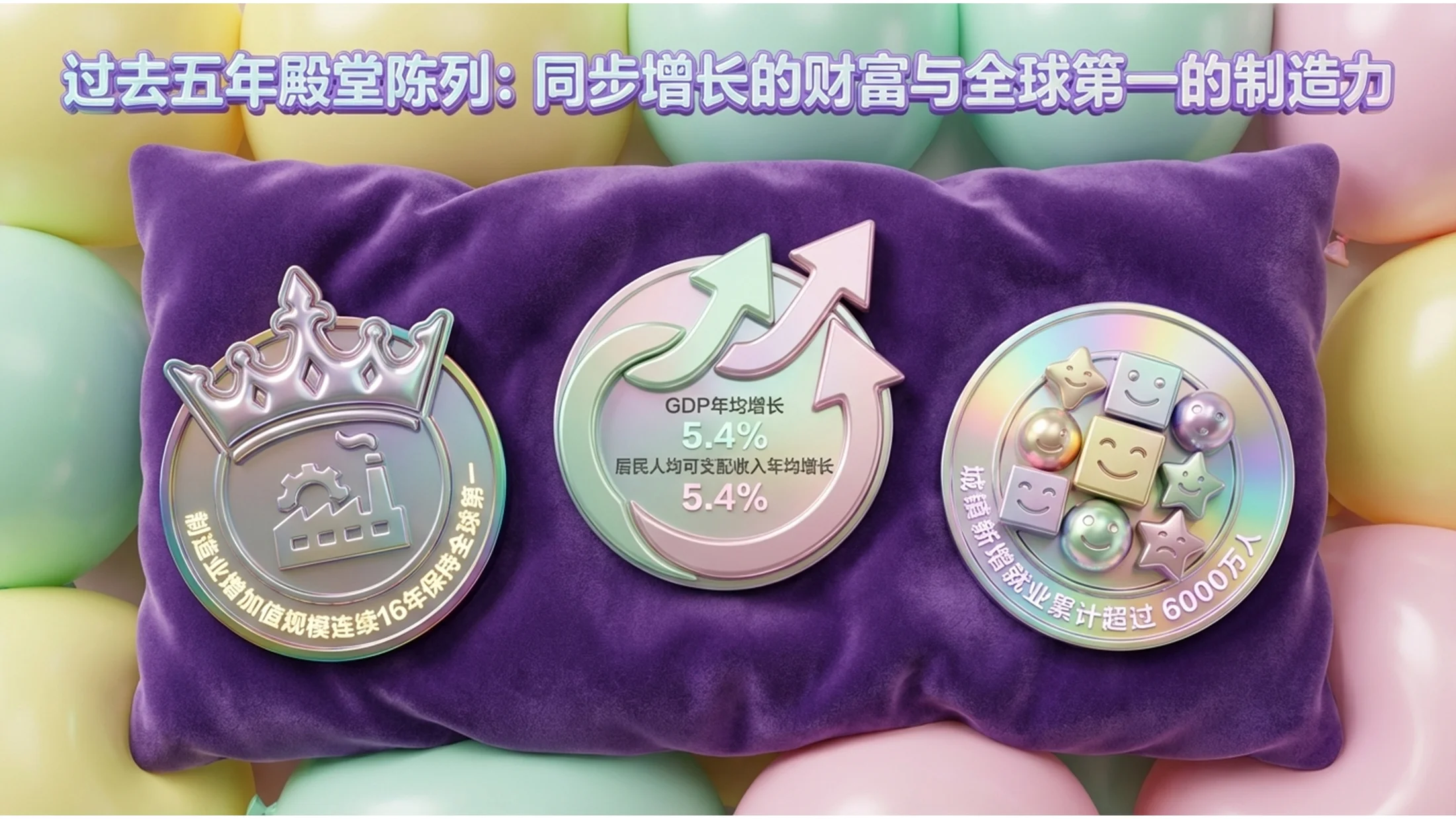 3D立体卡通泡泡玛特风格政府工作报告PPT - 预览图3