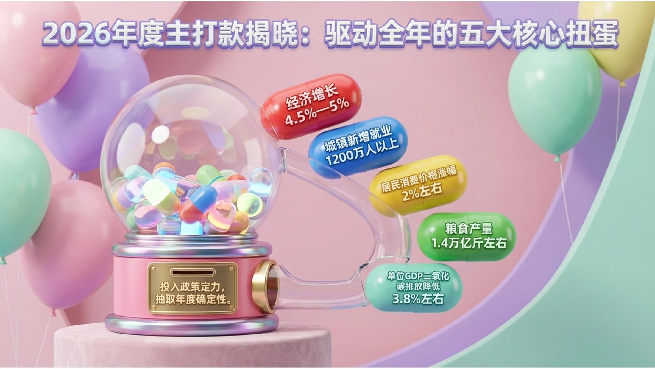 3D立体卡通泡泡玛特风格政府工作报告PPT - 预览图6