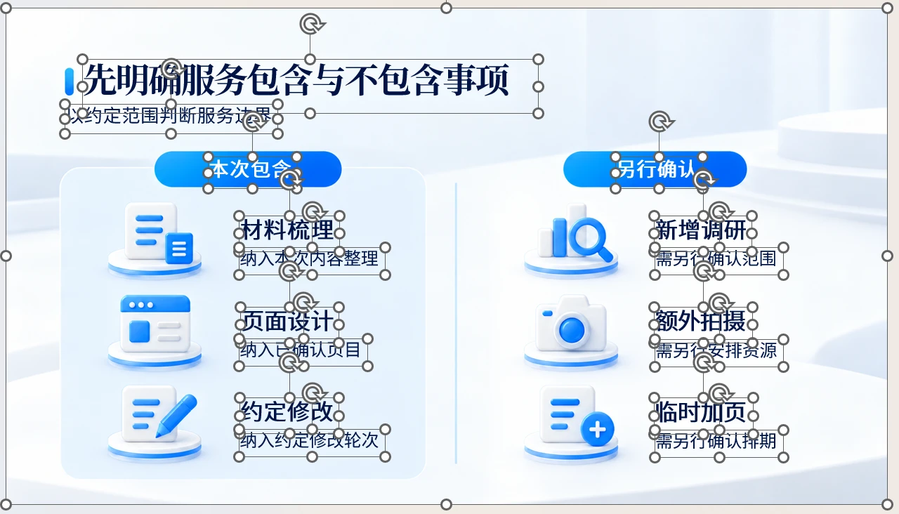 200张白蓝微立体商业逻辑PPT图表｜文字可编辑 - 预览图13