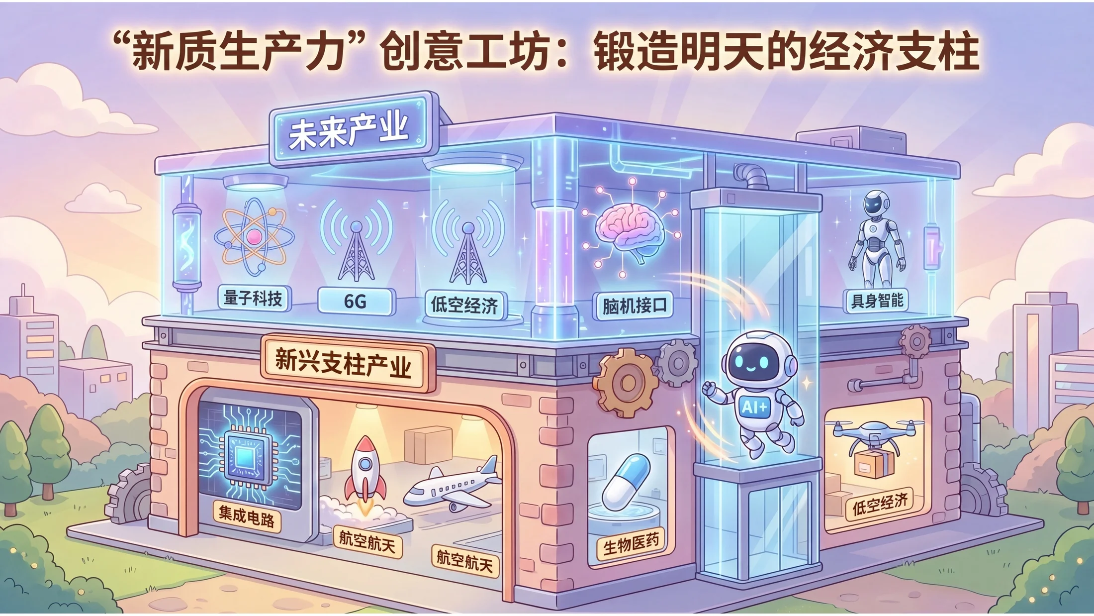 立体插画可爱卡通风格政府工作报告PPT - 预览图10