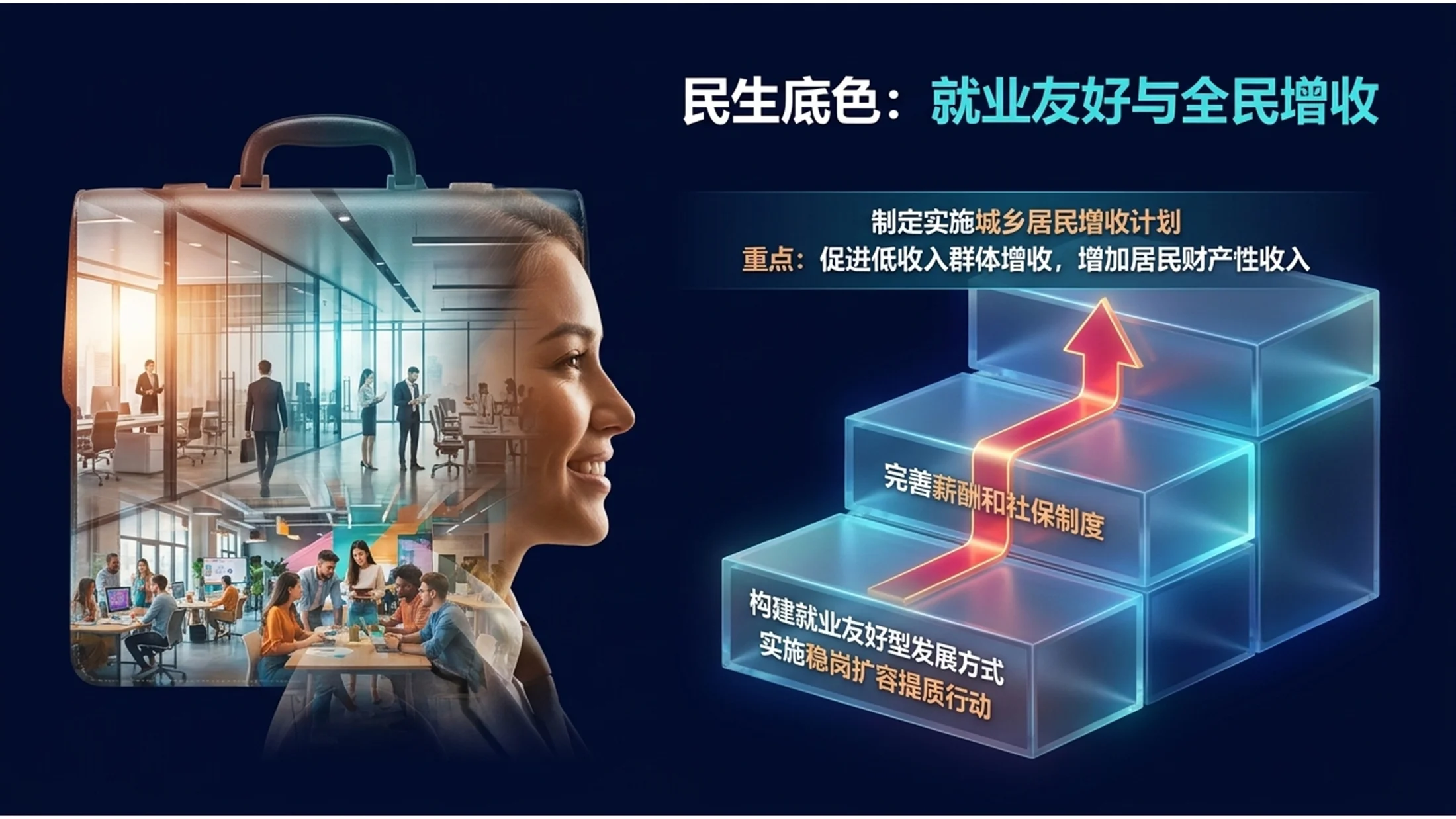深色双重曝光风格政府工作报告PPT - 预览图9