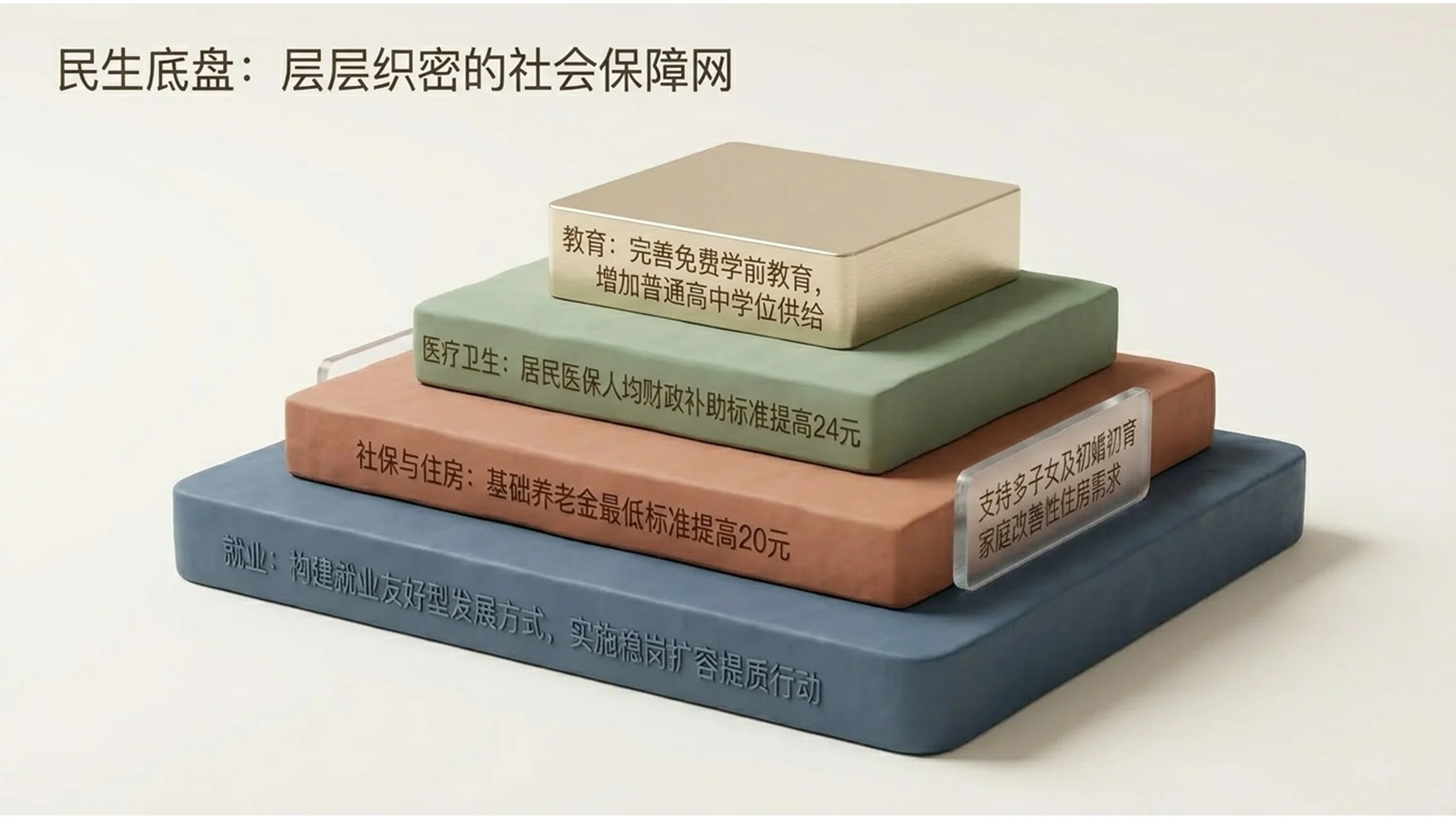 创意3D立体图标风格政府工作报告PPT - 预览图9