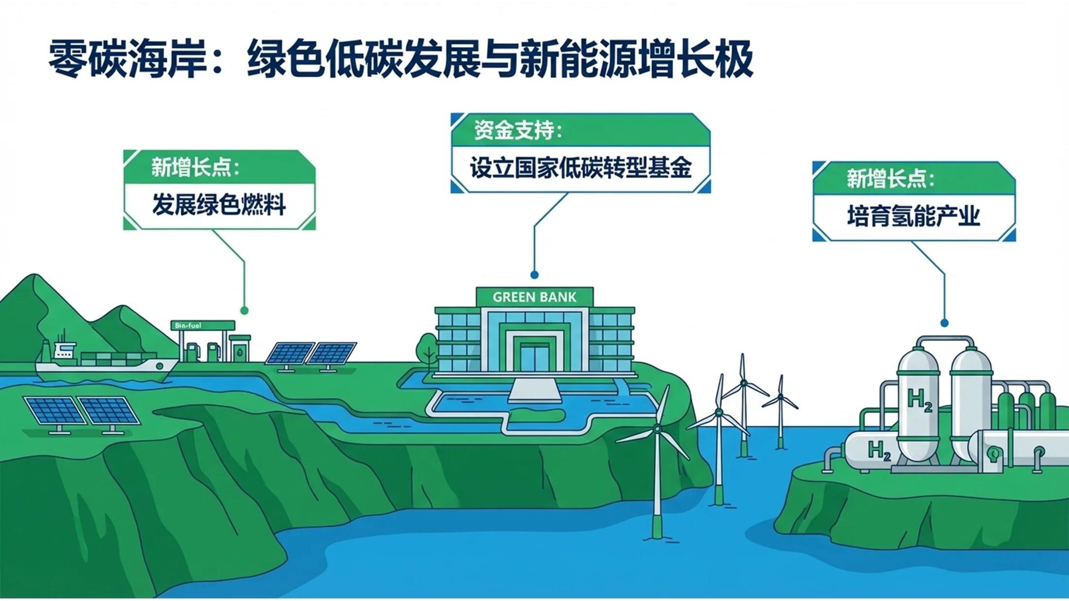 蓝绿扁平插画2.5D等距风格政府工作报告PPT - 预览图7